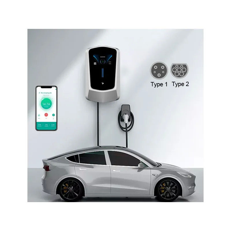 Tipo 1 montado en columna Tipo 2 Ev Cargador de caja de pared resistente a los rayos UV