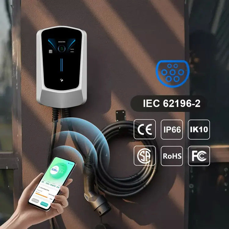 Tipo 1 montado en columna Tipo 2 Ev Cargador de caja de pared resistente a los rayos UV
