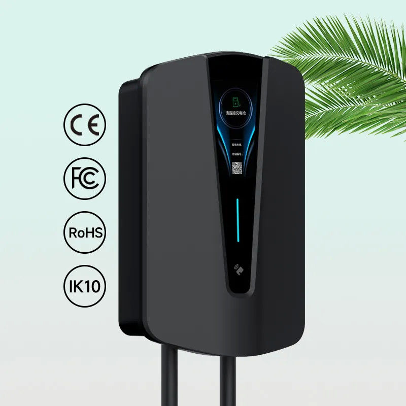 Control de la aplicación Tarjeta de deslizamiento 32A 48A PC a prueba de fuego hogar Smart Wall EV cargador estándar estadounidense