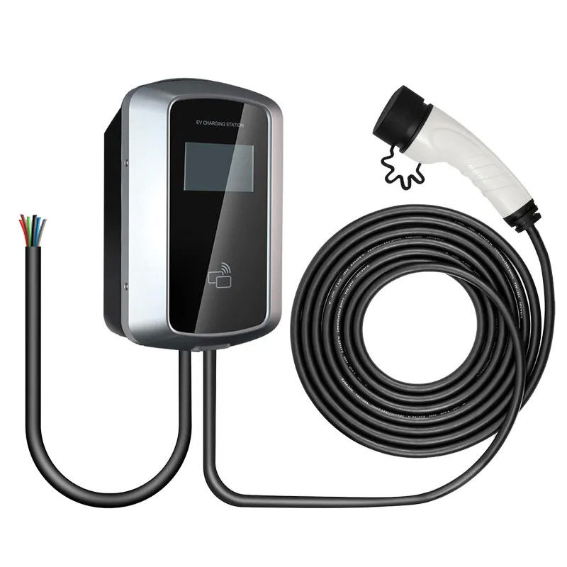 Tarjeta RFID WiFi Bluetooth Estación de carga de vehículos eléctricos montada en la pared Cargador de automóviles de corriente alterna 16A 380V