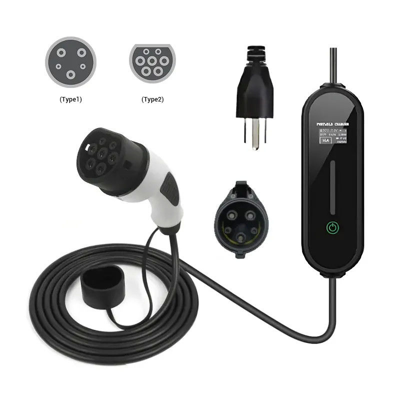 Concha impermeable 5 metros Cable 16A LED Indicador AC cargador rápido para EV