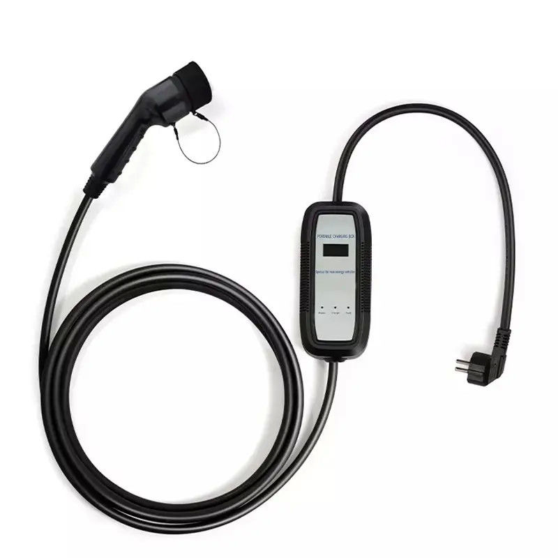 Cargador portátil AC EV a prueba de rayos 32A tipo 1 y tipo 2 con pantalla