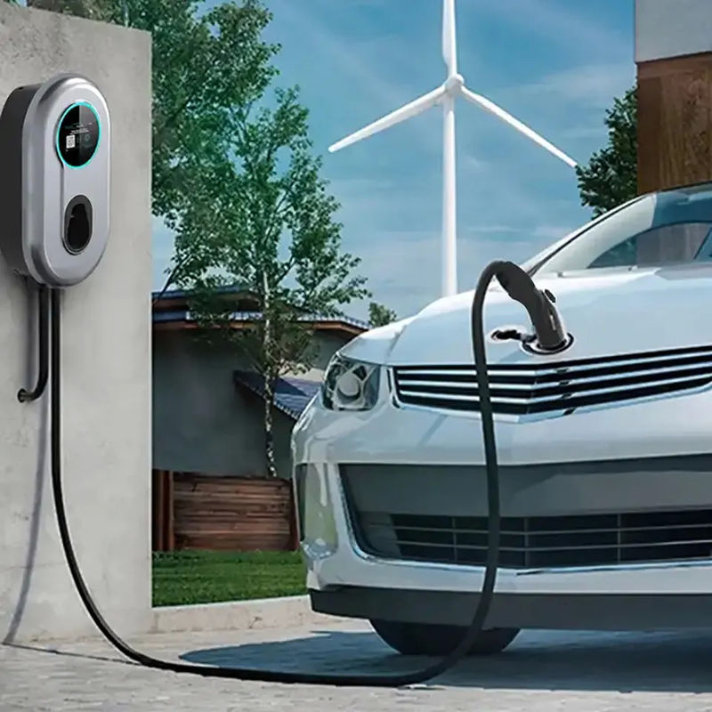 soporte portátil de la pared del cargador del coche eléctrico del nivel 2 del botón del tacto de 230V 400V que pone a tierra la protección