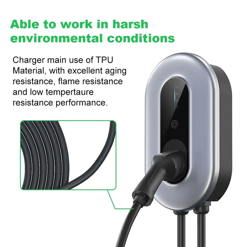 7kw 11kw 22kw pantalla LCD de 3 fases tipo 2 cargador de vehículos eléctricos sobre protección de temperatura