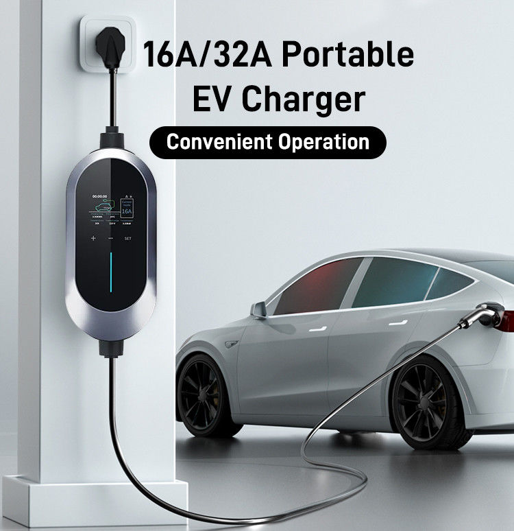 SAE J1772 Tipo 1 Cargador portátil para vehículos eléctricos de una sola pistola de 7kw UE