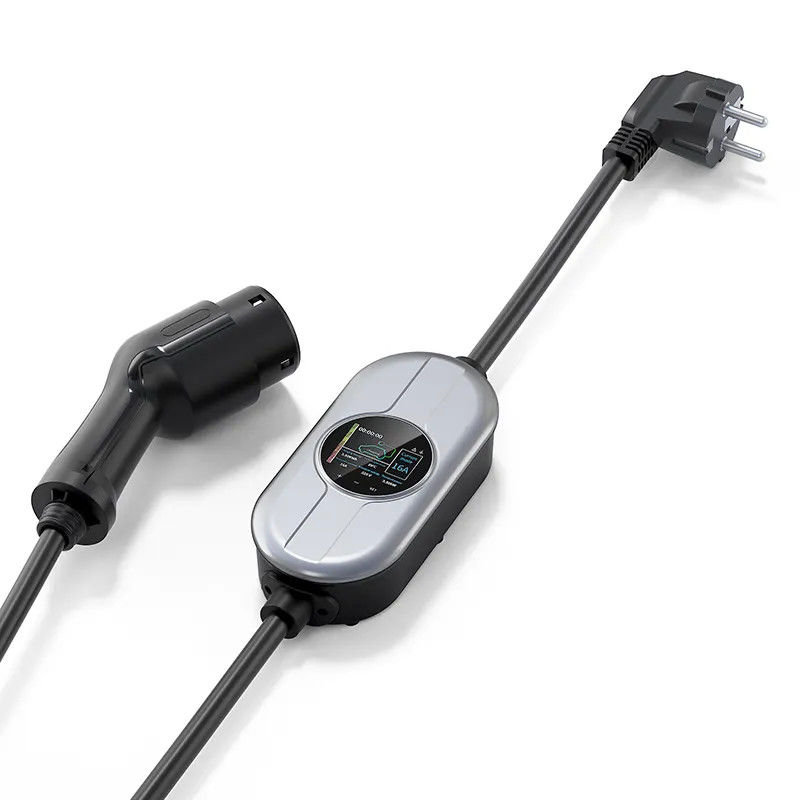 Estación de carga de vehículos eléctricos portátil con cable de 5 o 7,4 m Cargador de vehículos eléctricos de 1 fase AC 230V