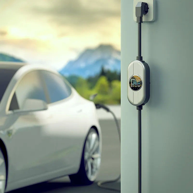 Estación de carga de vehículos eléctricos portátil con cable de 5 o 7,4 m Cargador de vehículos eléctricos de 1 fase AC 230V