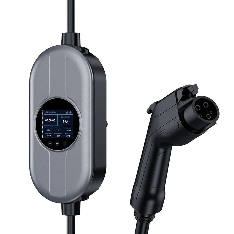 Tipo - 2 prenda impermeable portátil actual ajustable del cargador de la CA EV de Lamp OLCD del piloto del IEC