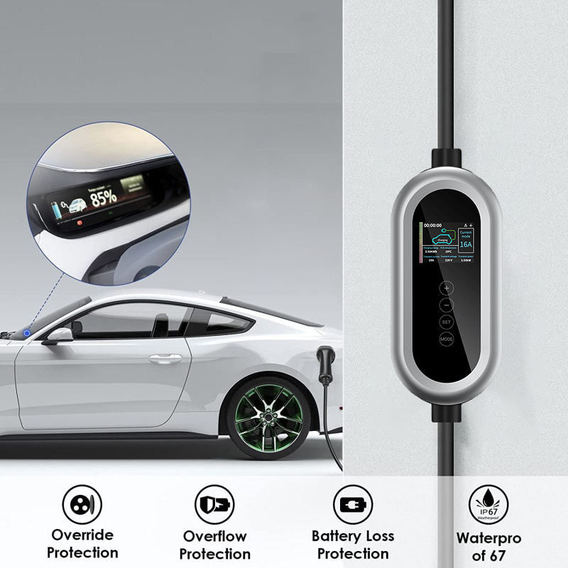 Cargador de automóviles eléctricos de fase única comercial de 230 V Tipo 2 para Tesla