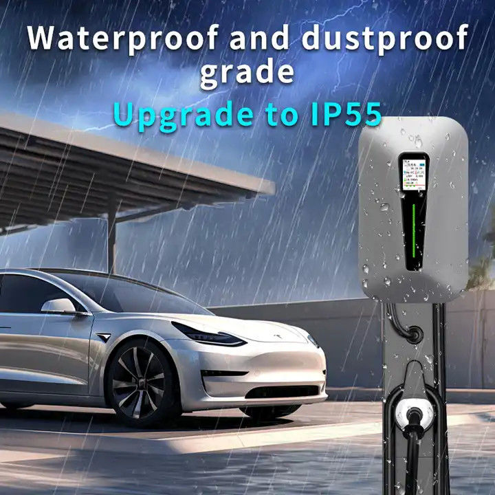 Tipo 1 y Tipo 2 cargador de EV de pantalla LCD RFID para todos los vehículos eléctricos