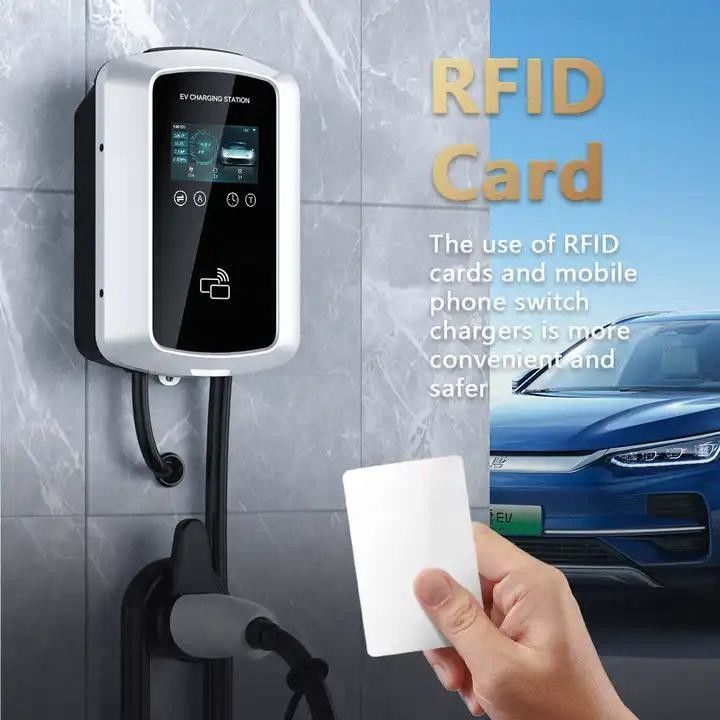 Cargador de vehículos eléctricos de tipo 2 de 11kw 32A montado en columna de nivel 2 con certificado CE