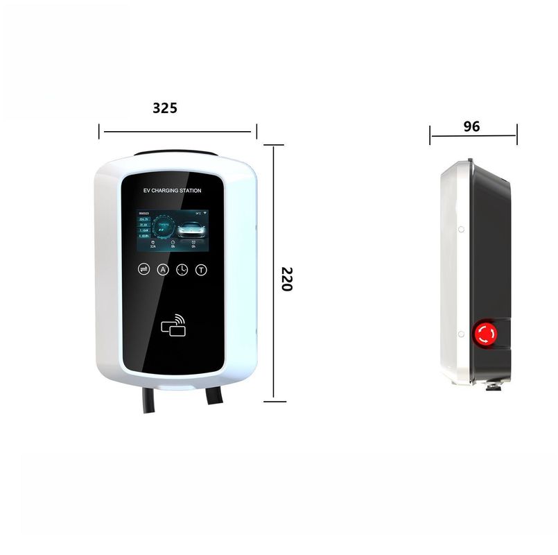 Cargador de vehículos eléctricos de tipo 2 de 11kw 32A montado en columna de nivel 2 con certificado CE