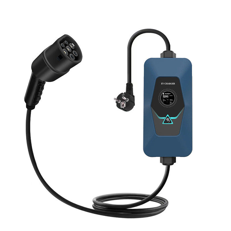Tipo 2 pantalla 32A cargador portátil de vehículos eléctricos con certificado CE
